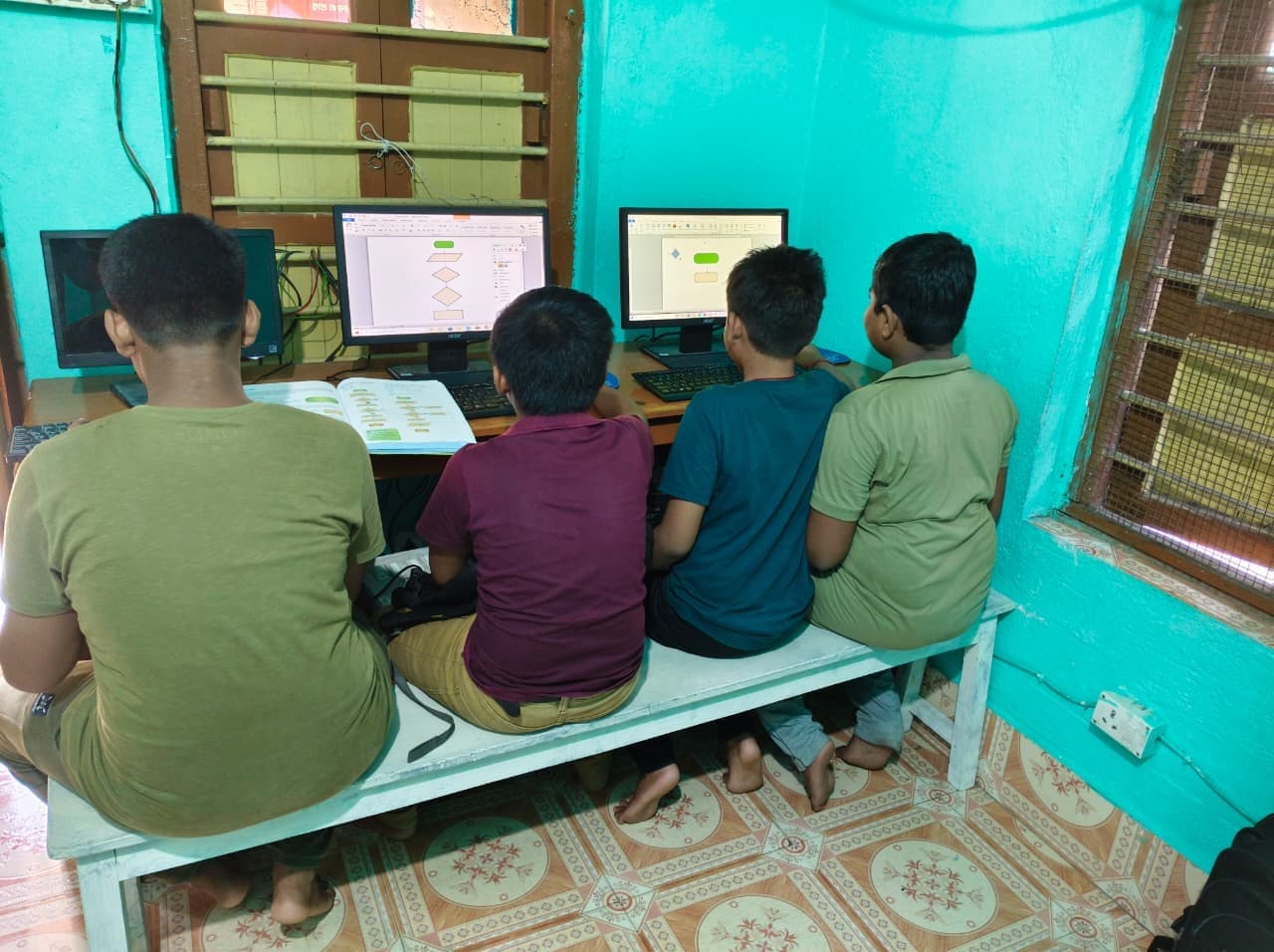Students attending a digital literacy session